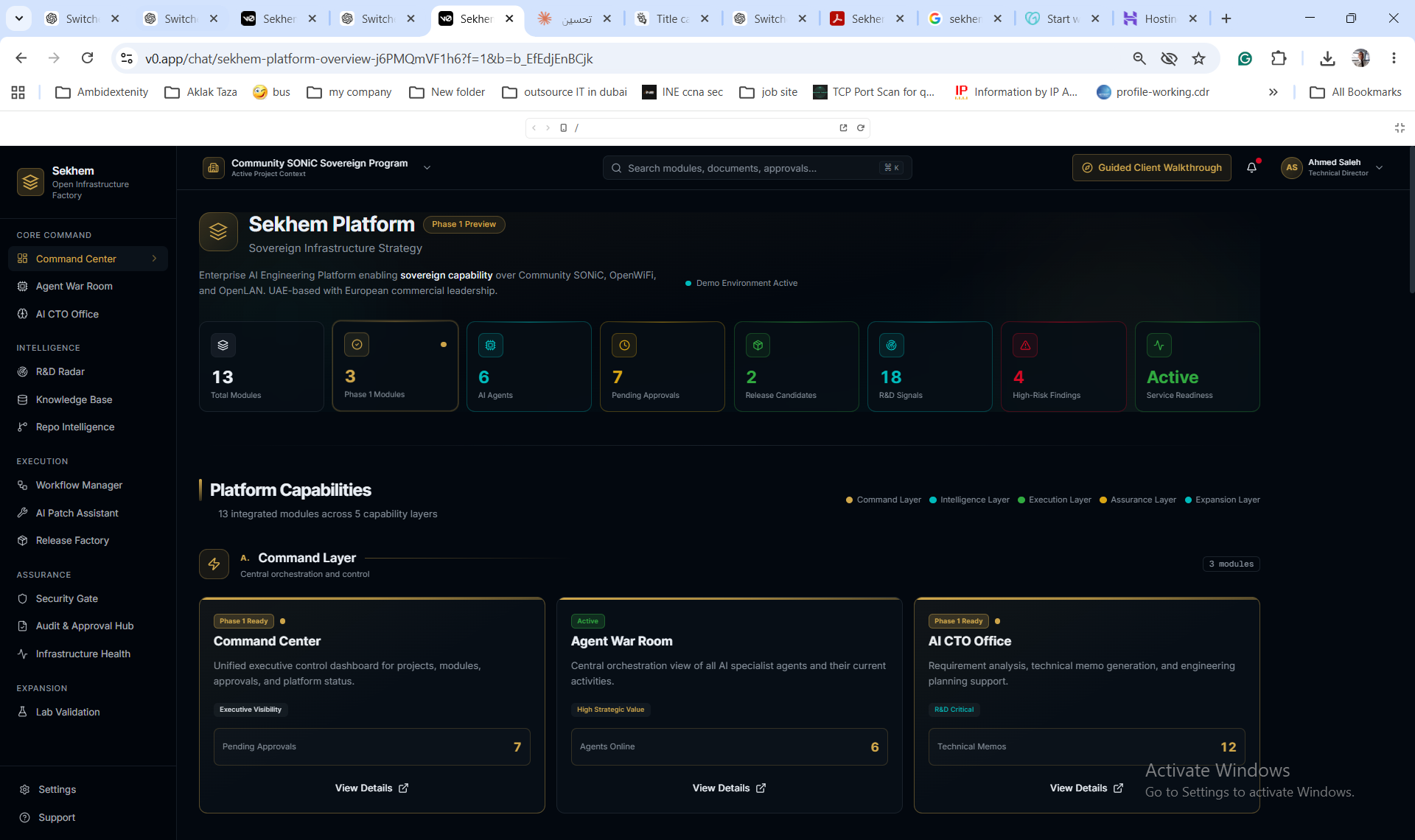 Sekhem platform command interface